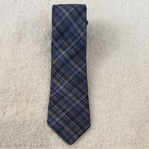 Navy Blue Plaid Men's Tie